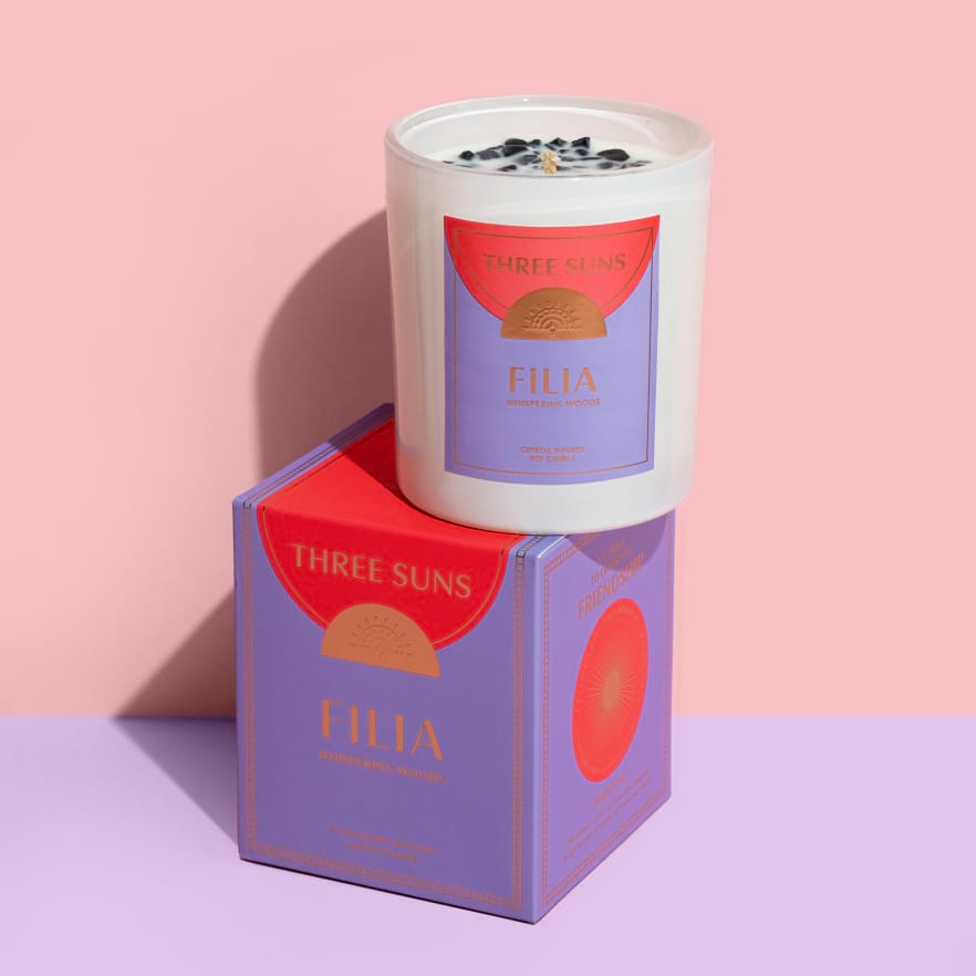 THREE SUNS |  FILIA | Crystal Candle of Friendship | Whispering Woods