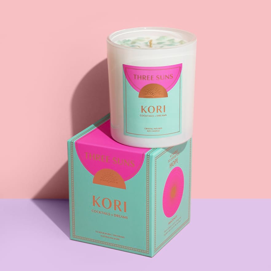 THREE SUNS | KORI | Crystal Candle of Hope | Cocktails + Dreams
